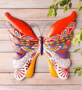 Handcrafted Colorful Metal Butterfly Wall Art