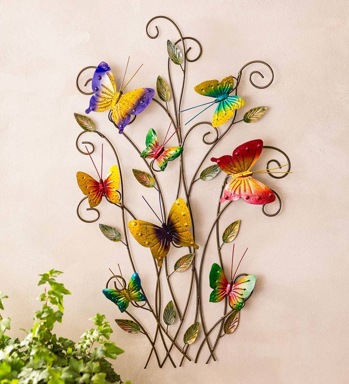 3-Dimensional Indoor/Outdoor Metal Butterflies Wall Art