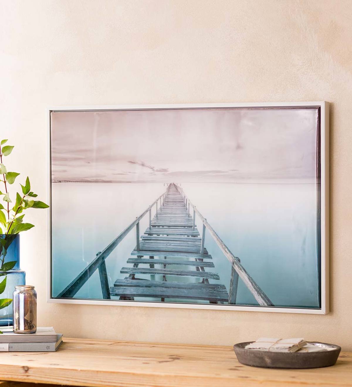 Framed Pier Photo on Canvas Wall Art