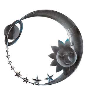 Handcrafted Sun, Moon, Stars and Saturn Metal Wall Art