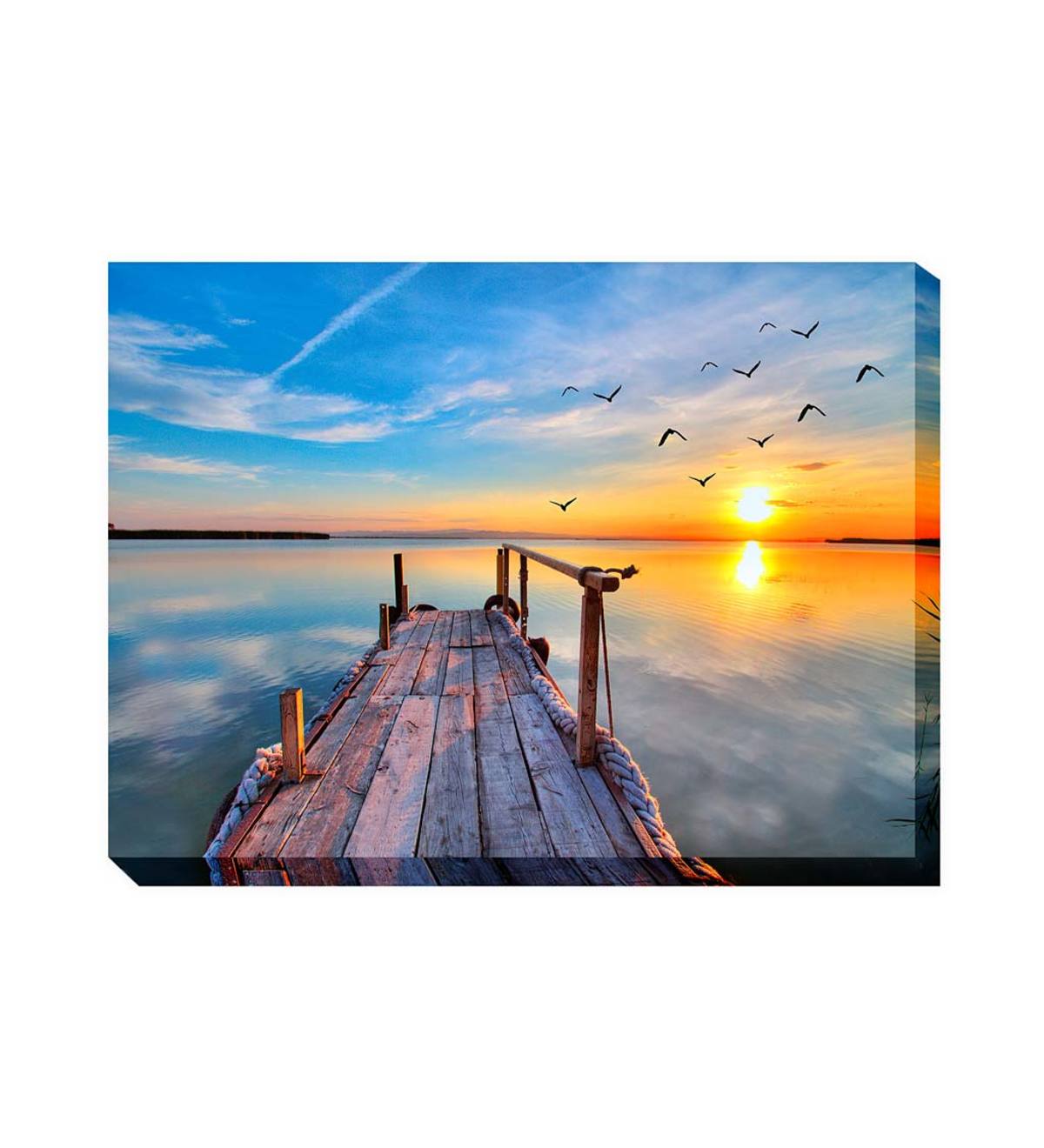 Fishing Dock Outdoor Photographic Canvas Wall Art