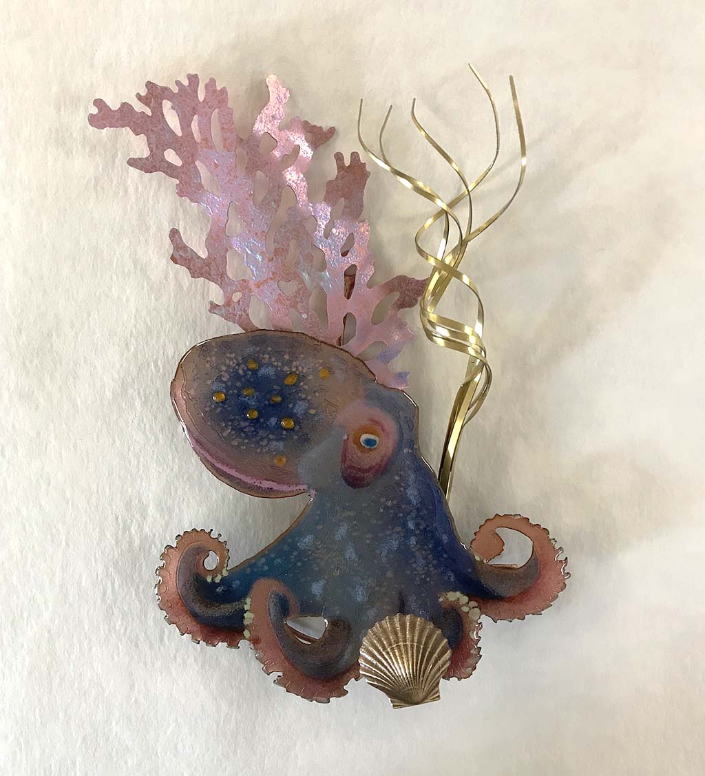 Handcrafted Octopus Enameled Wall Art by Bovano