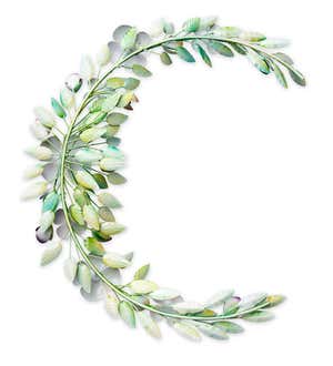 Handcrafted Colorful Floral Crescent Wreath Wall Art