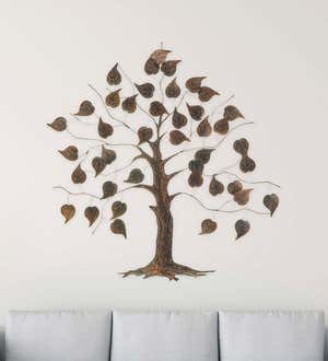 Large Metal and Capiz Tree Wall Art - Copper