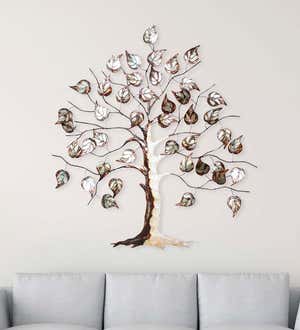 Large Metal and Capiz Tree Wall Art