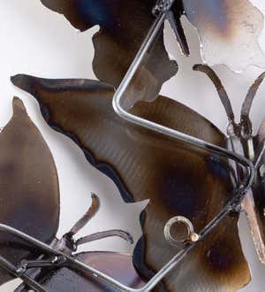 Handcrafted Flame-Treated Metal Butterfly Wall Art