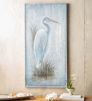 Heron Painting on Wood