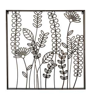Metal Wire Flowers and Ferns Wall Art