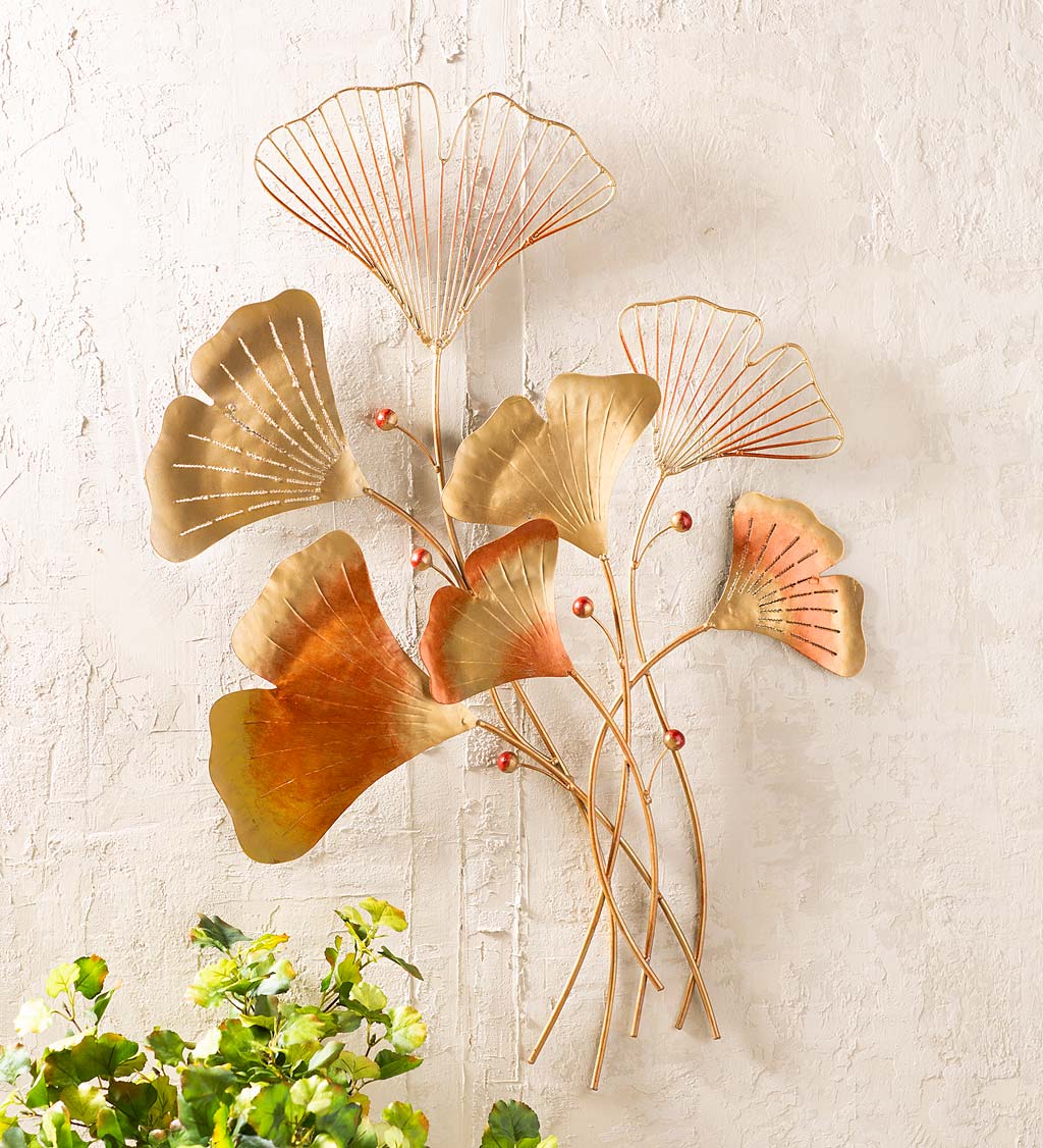 Handcrafted Ginkgo Leaves Wall Art | Wind and Weather