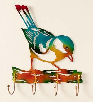 Handcrafted Metal Rainbow Bird and Butterfly Decor