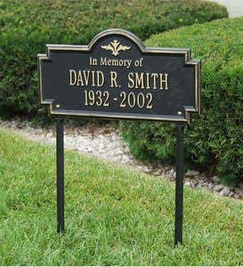 Cast-Aluminum Arlington In Memory Of Lawn Plaque In Powder-Coated Finish - Green