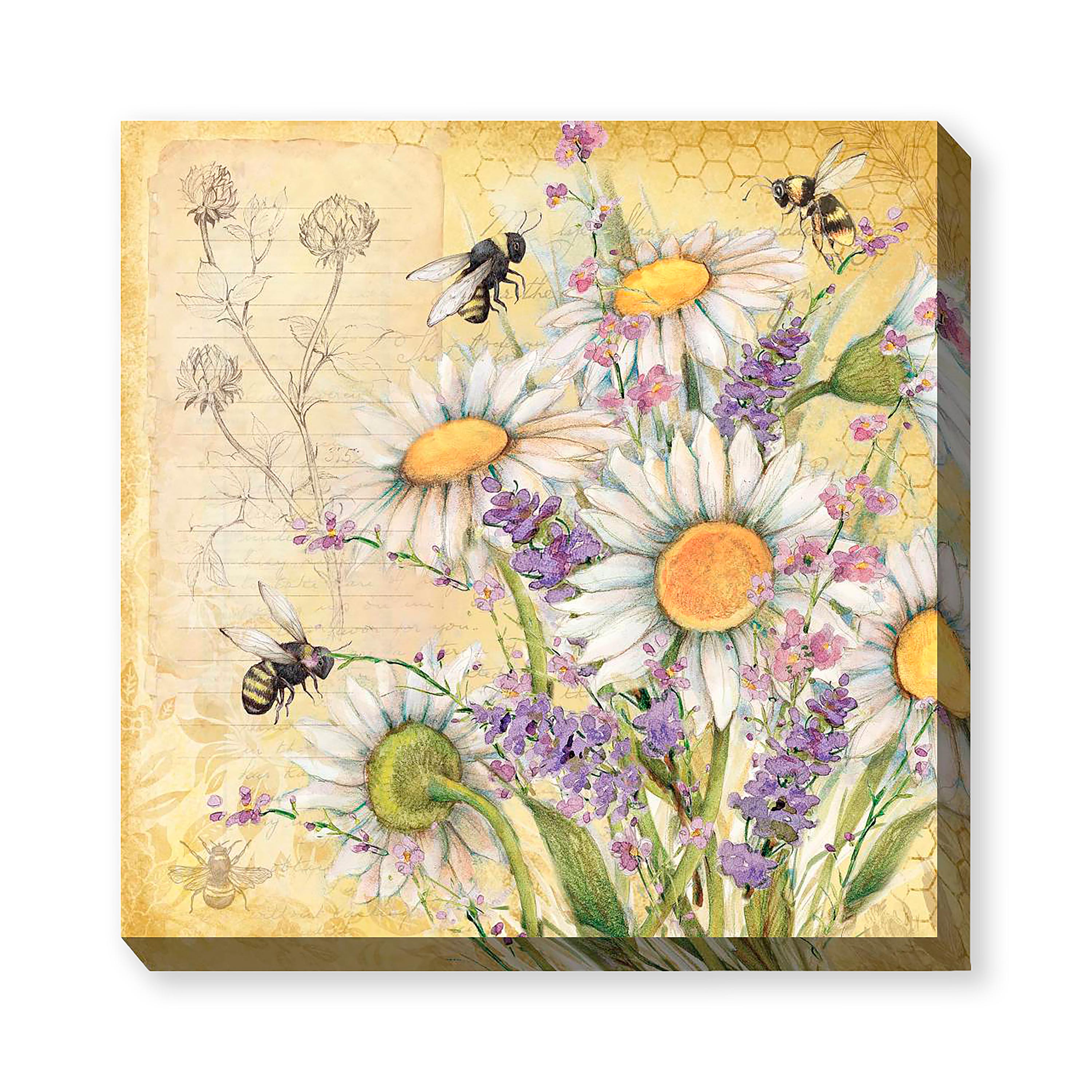 Indoor/Outdoor Honeybees and Flowers Wall Art