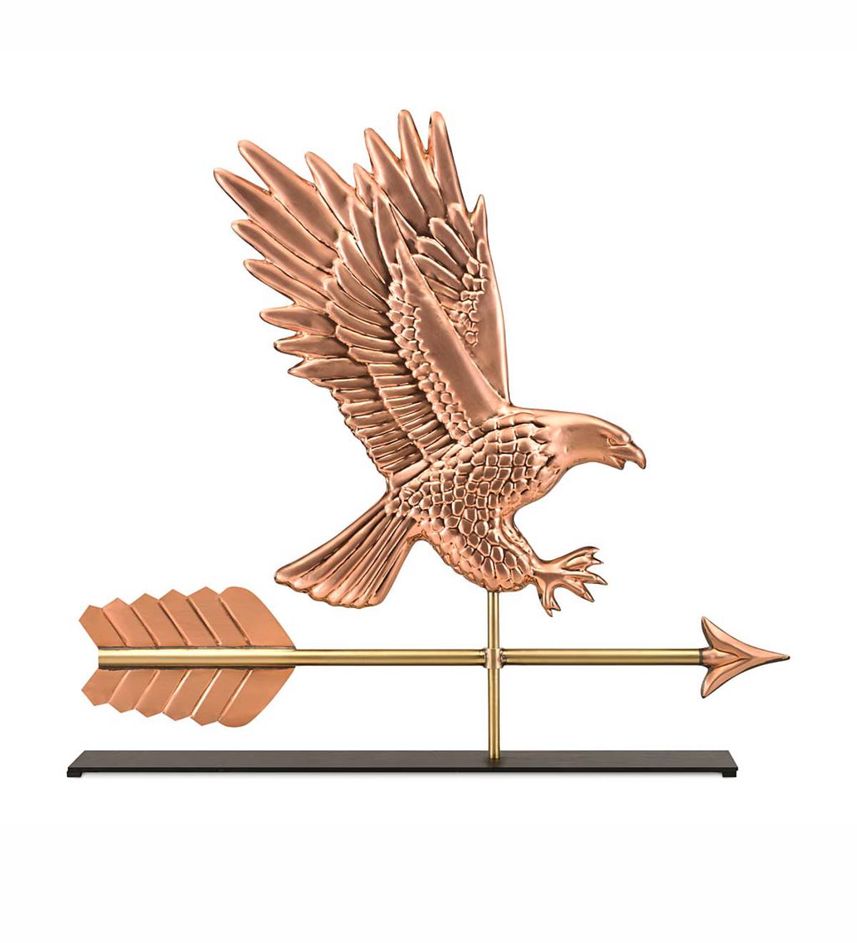 Copper Bald Eagle Weather Vane Sculpture