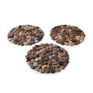 Special! Natural River Rock Stepping Stones, Set of 3