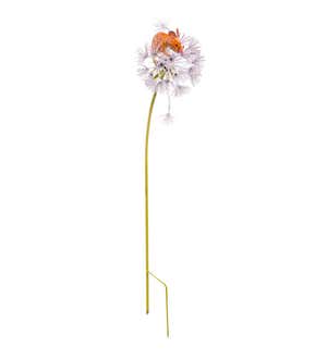 Handcrafted Mouse on a Dandelion Metal Decorative Garden Stake