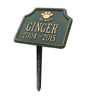 Our Kitty Customizable Metal Cat Memorial Marker Stake - Bronze