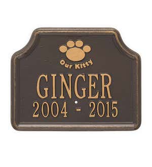Our Kitty Customizable Metal Cat Memorial Marker Stake