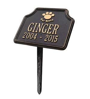 Our Kitty Customizable Metal Cat Memorial Marker Stake - Bronze