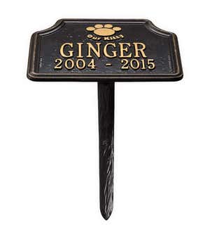 Our Kitty Customizable Metal Cat Memorial Marker Stake - Black