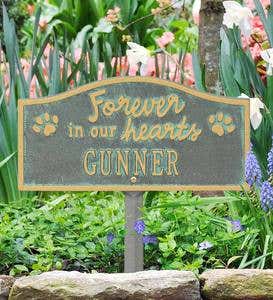 Forever In Our Hearts Customizable Metal Pet Memorial Marker Stake