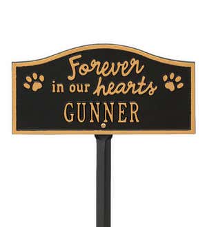 Forever In Our Hearts Customizable Metal Pet Memorial Marker Stake