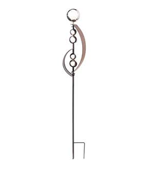 Iron and Five Stainless Steel Sphere Sculptural Garden Stake