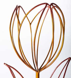 Handcrafted Tulip Metal Wire Flower Garden Stake