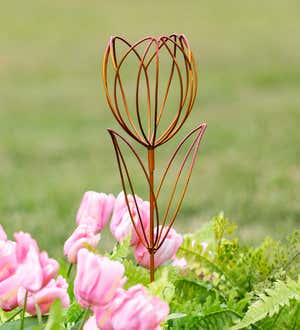 Handcrafted Metal Wire Flower Garden Stake