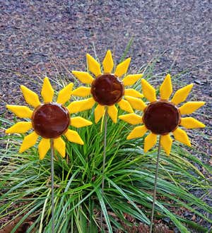Fused Glass Sunflower Garden Stake
