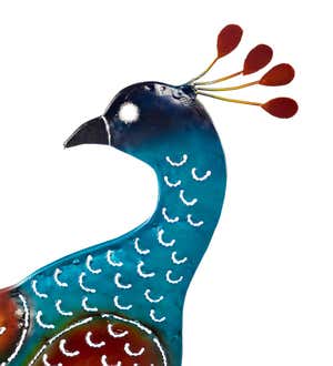 Colorful Peacock Metal Garden Stake/Trellis