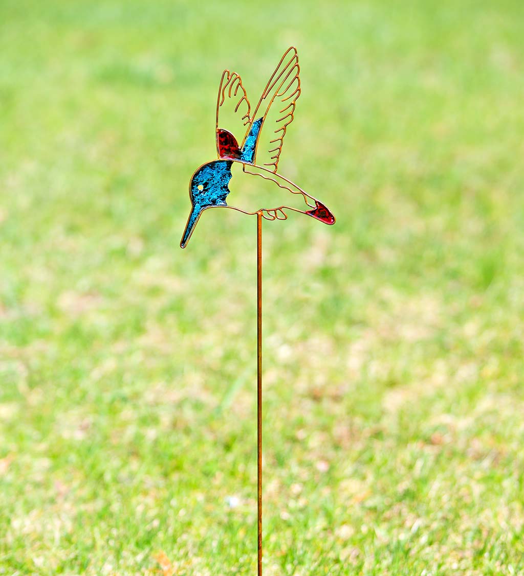 Hummingbird Silhouette Garden Stake