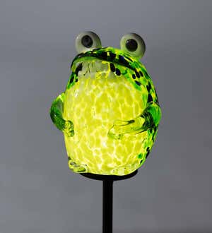 Glass Frog Solar-Powered Garden Stake