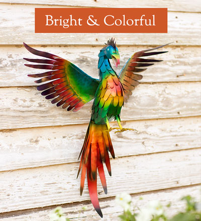 Image of Metal Phoenix Wall Art - Bright & Colorful