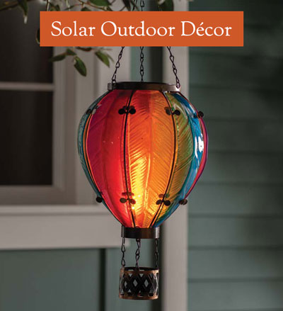 Image of Hot Air Balloon Solar Lantern - Solar Garden Decor