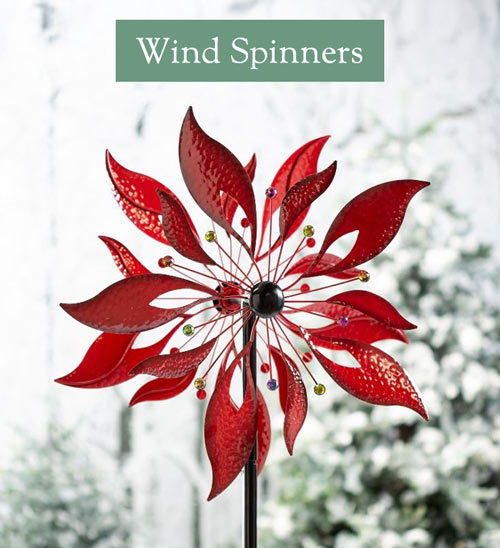 Image of Red Leaf Metal Spinner - Wind Spinners
