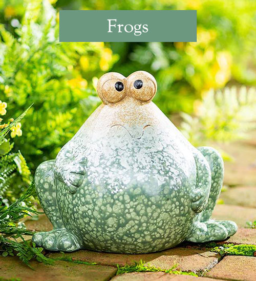 Ceramic Frog Sculpture with Big Eyes and Big Belly - Frogs