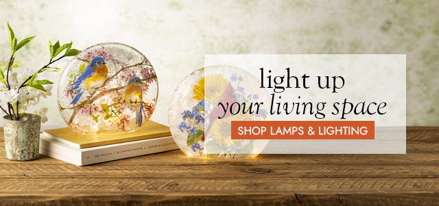 Image of Cardinal and Flowers Light & Bluebirds on a Branch Light. light up your living space - SHOP LAMPS & LIGHTING