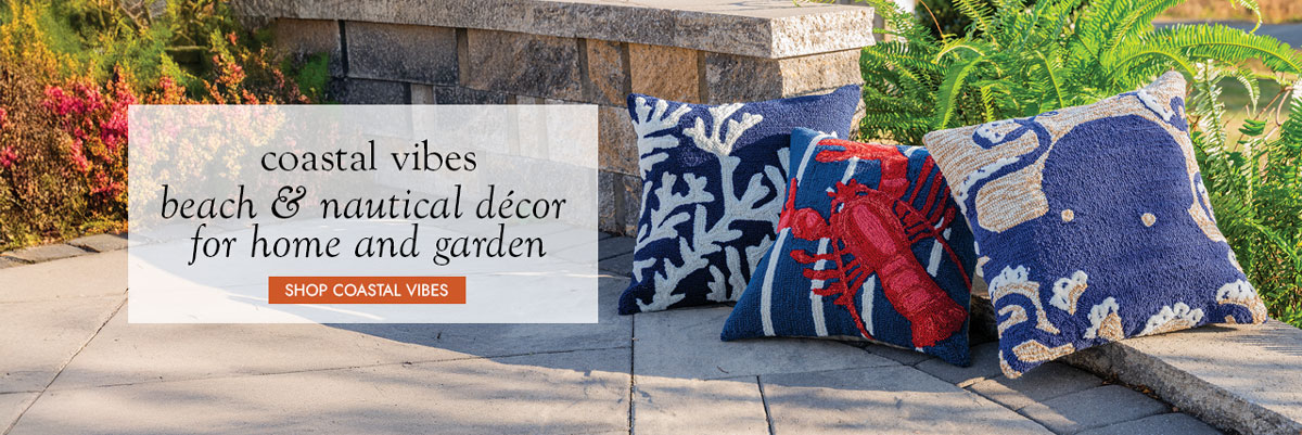 image of Octopus Navy Pillow. coastal vibes - beach & nautical decor for home and garden SHOP COASTAL VIBES