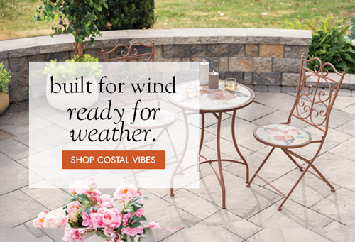 Image of Aberdeen Stone Mosaic Bistro Set. outdoor furniture that won't back down from weather - SHOP OUTDOOR FURNITURE
