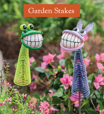 Image of Donkey Smile Garden Stake and Frog Smile Garden Stake - Garden Stakes