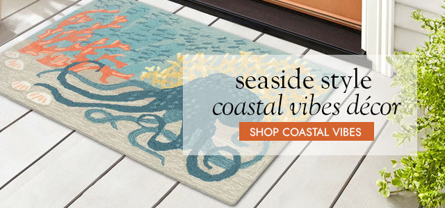 Image of Octopus Ocean Rug. seaside style coastal vibes decor. SHOP COASTAL VIBES
