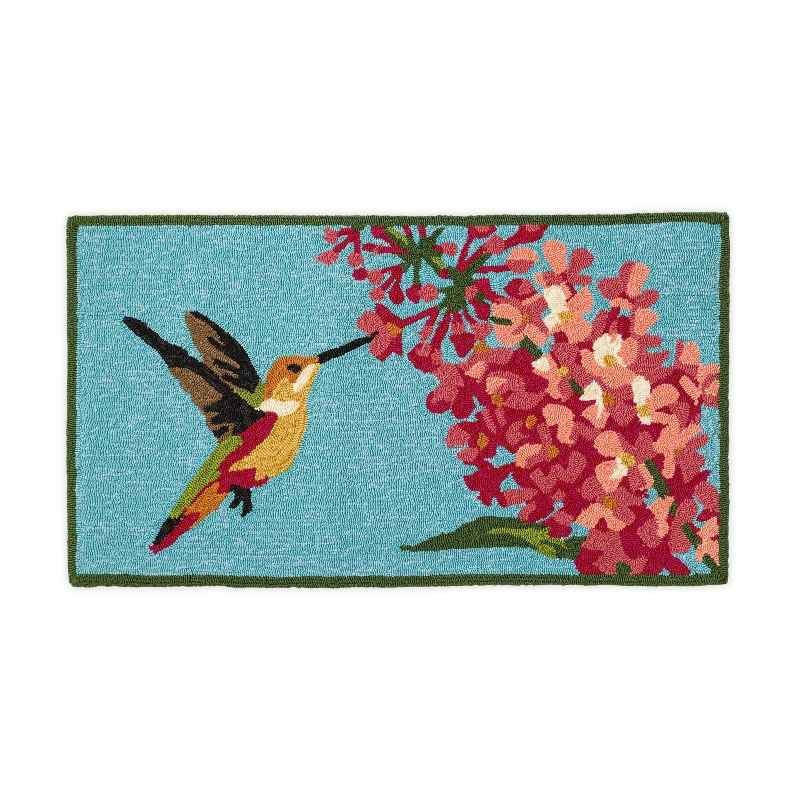 Hummingbird and Lilac Indoor/Outdoor Accent Rug