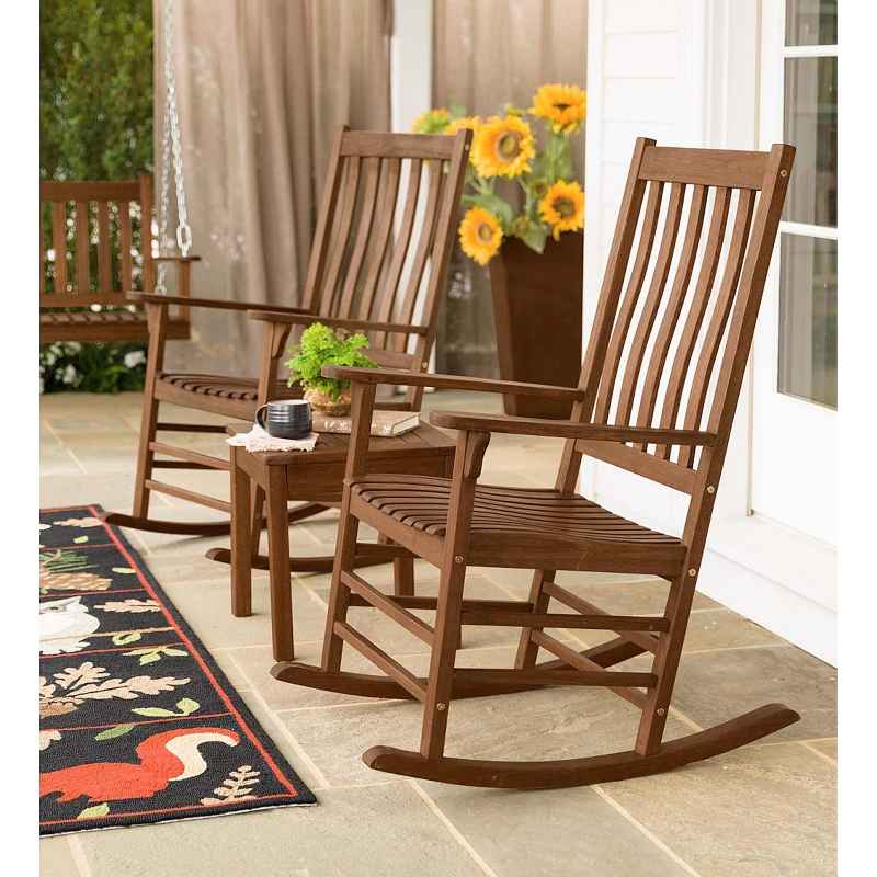 Slatted Wood Rocking Chair - Natural Stain