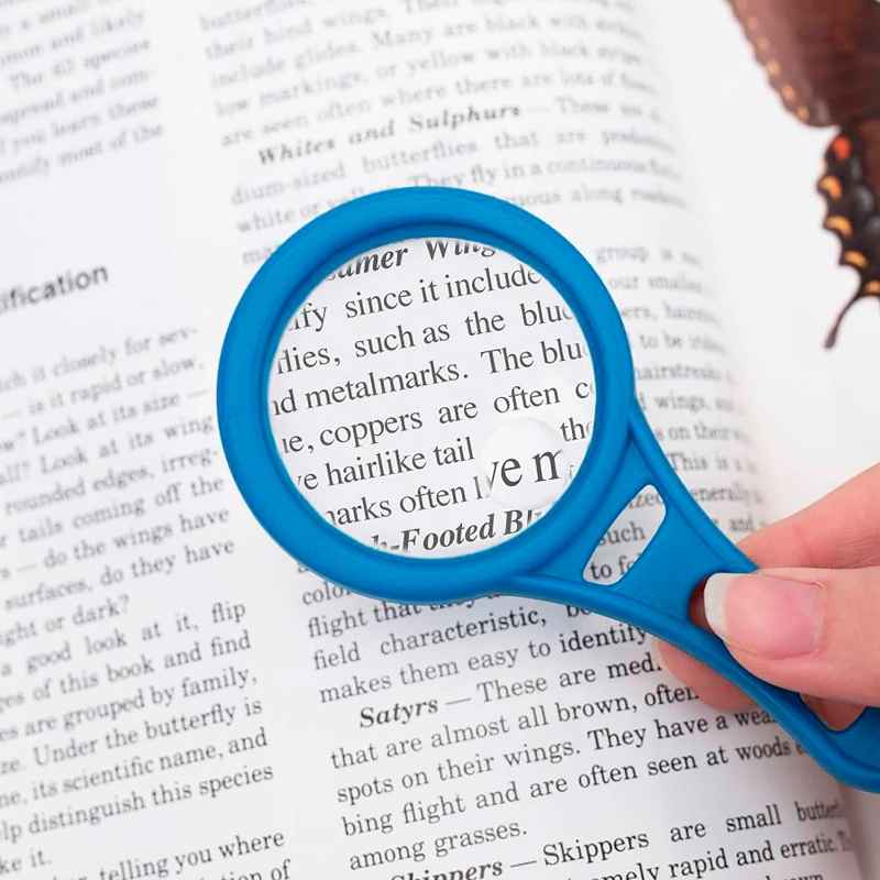 Handheld Acrylic Magnifying Glasses with Magnetic Handles, Set of 4