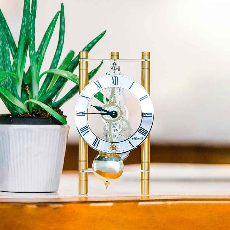 Hermle Triangular Skeleton Table Clock