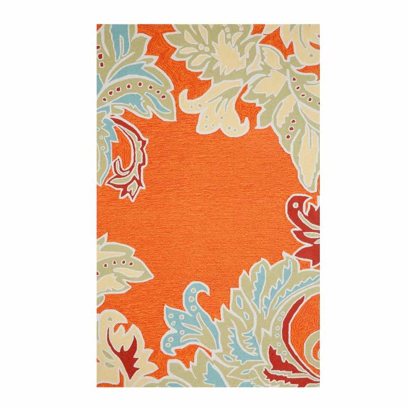 Orange Runner with Ornamental Leaf Border, 24"W x 8'L