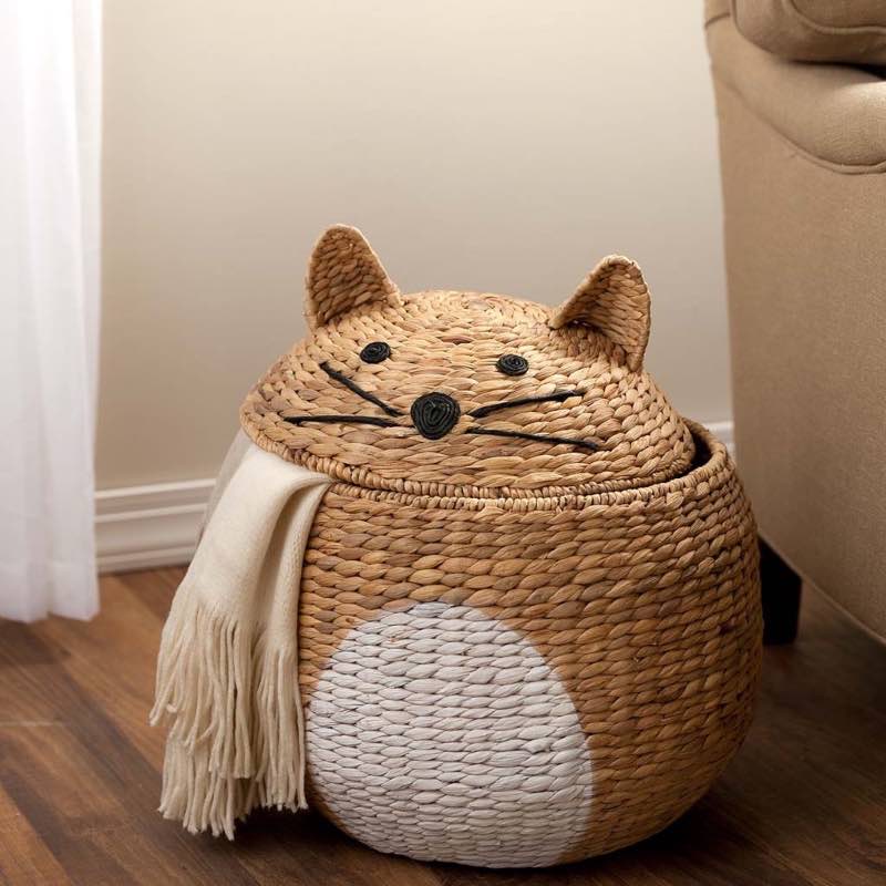 Woven cat basket new arrivals