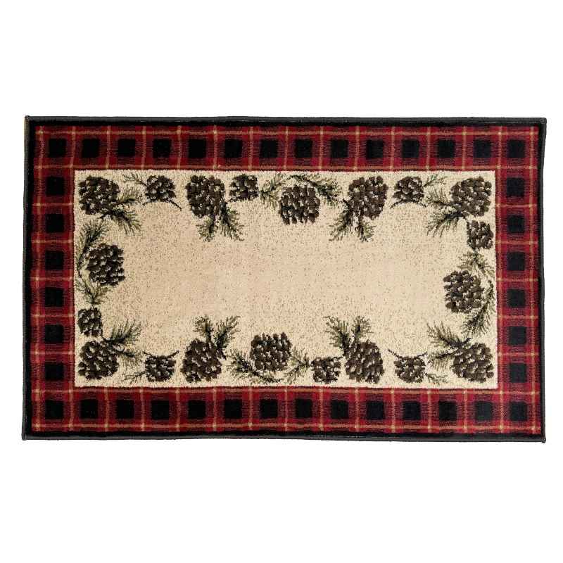 Vista II Cones Red Plaid Hearth Rug