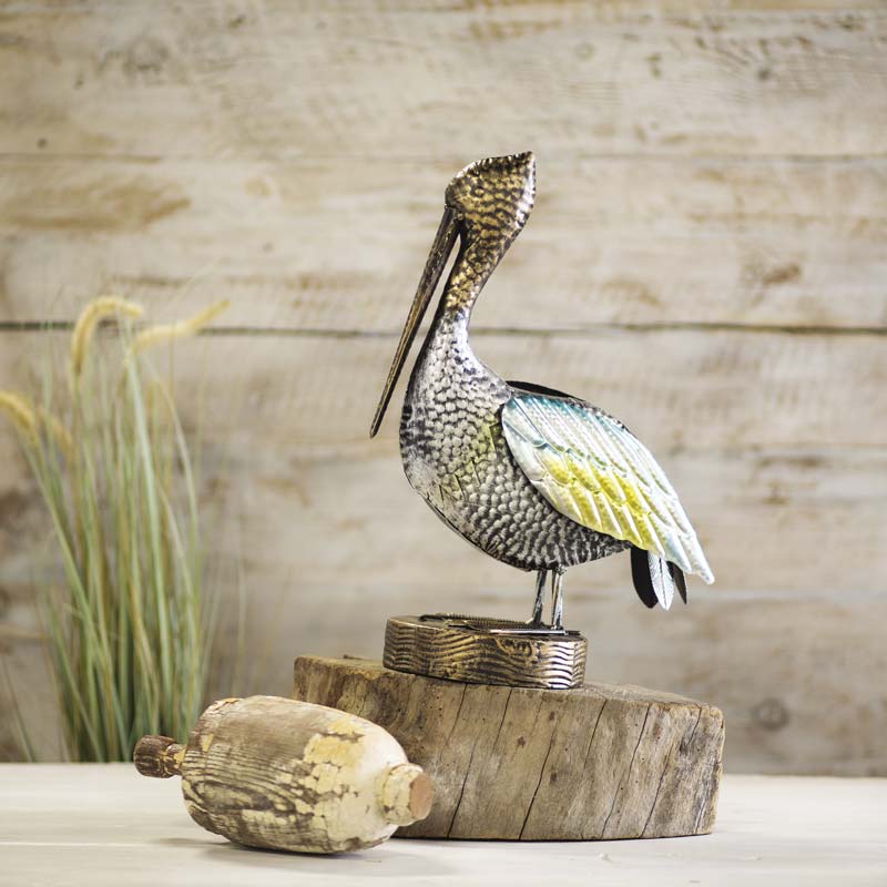 Metal Pelican Garden Statuary
