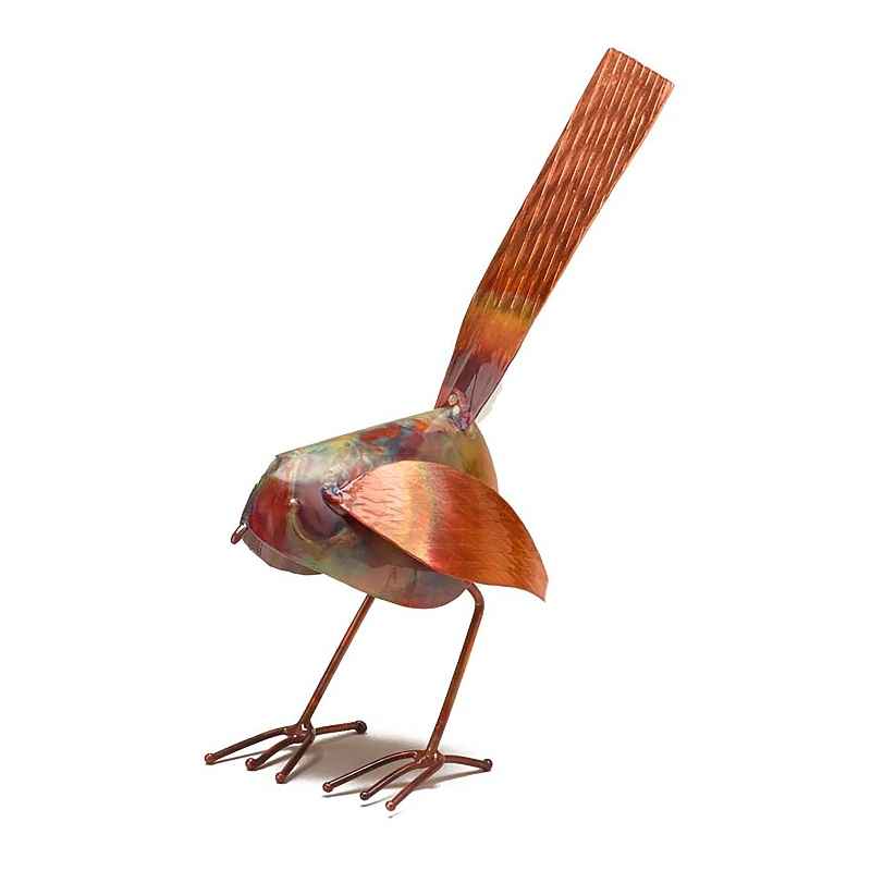 Handcrafted Copper Bird Statue - Yellow